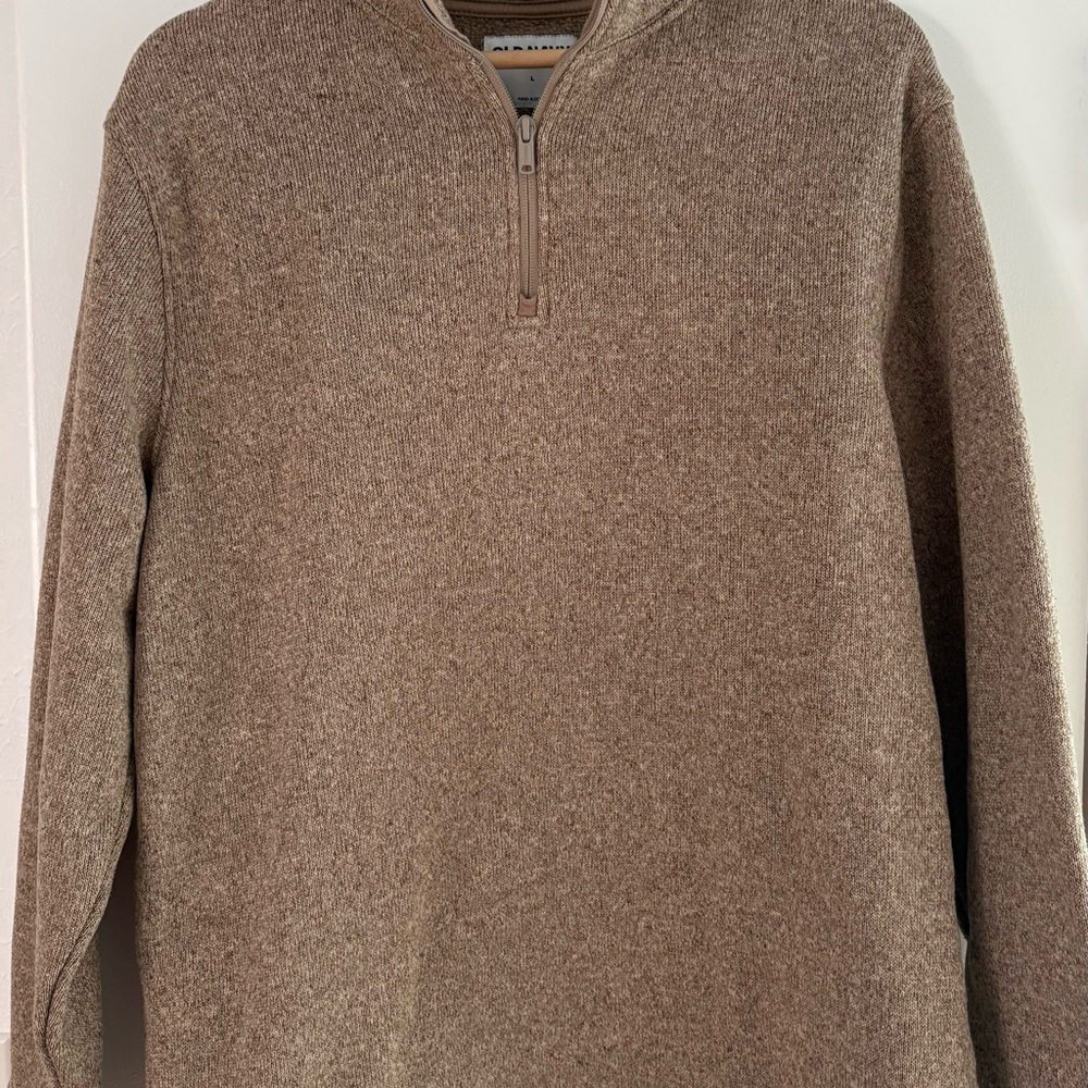 Men's Brown Quarter Zip Sweater
